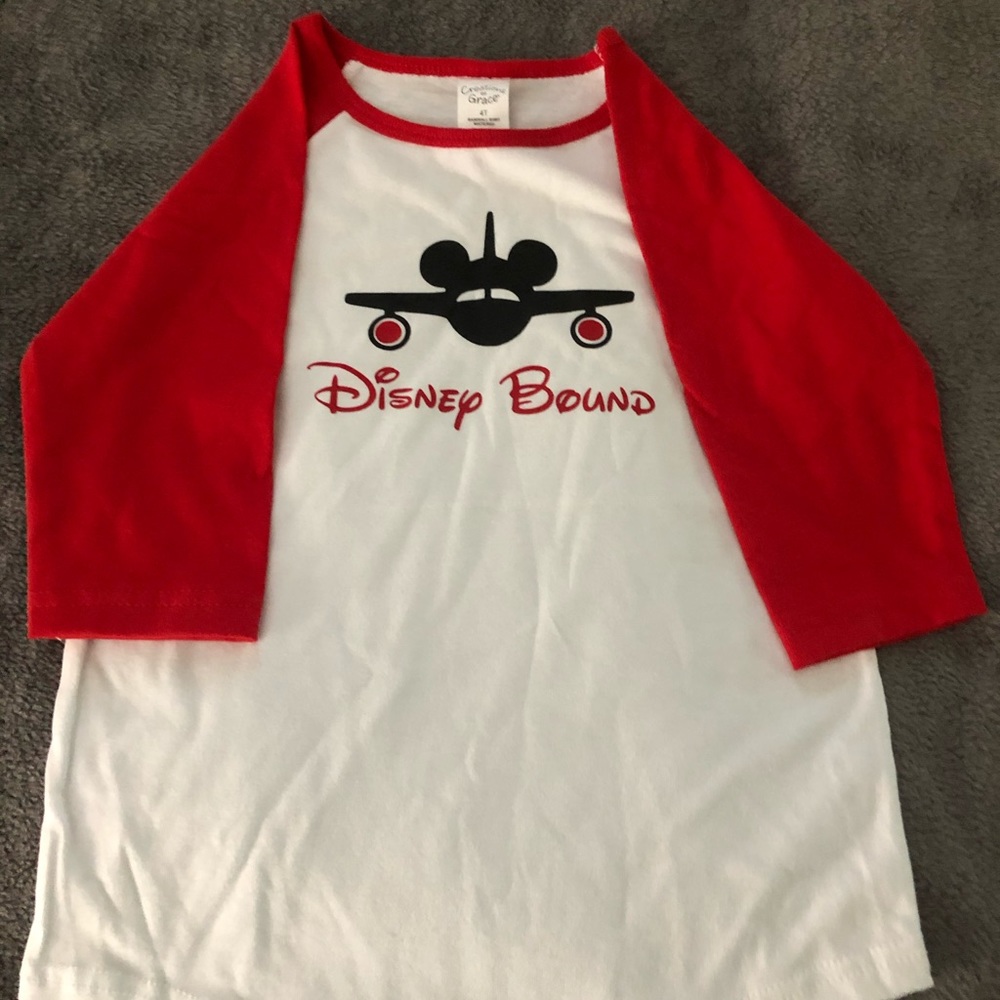 White with red sleeves tshirt
